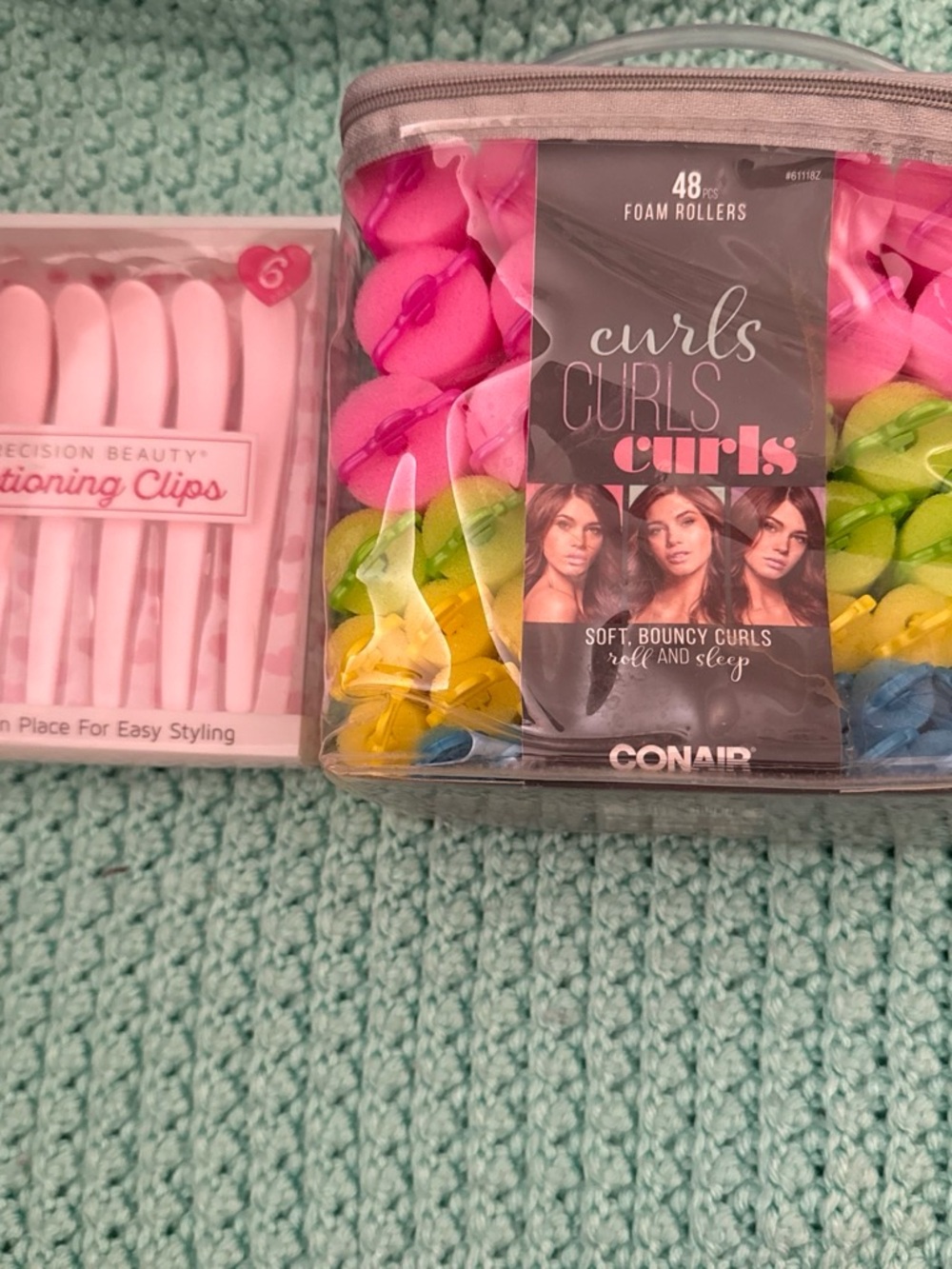 Conair 48-Piece Foam Rollers Set - and clips bundle set
